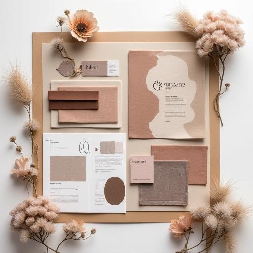Mood board showcasing Chic Threads brand aesthetic, fabric swatches, and design inspirations