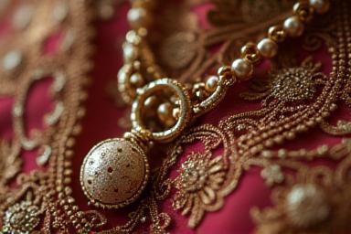 Close-up of accessories complementing a Kebaya