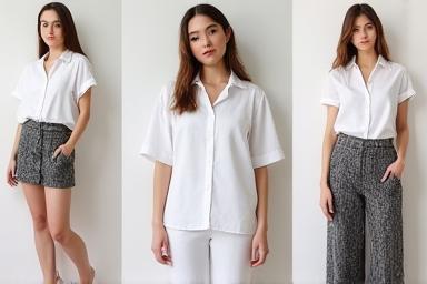 Various ways to style a white shirt for Malaysian weather